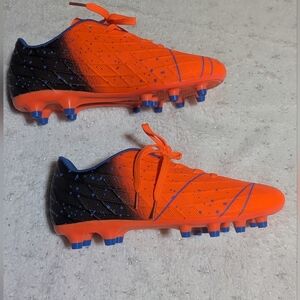Youth Soccer Cleats Size 3.5 Kids Orange Blue Firm Ground Football Boots